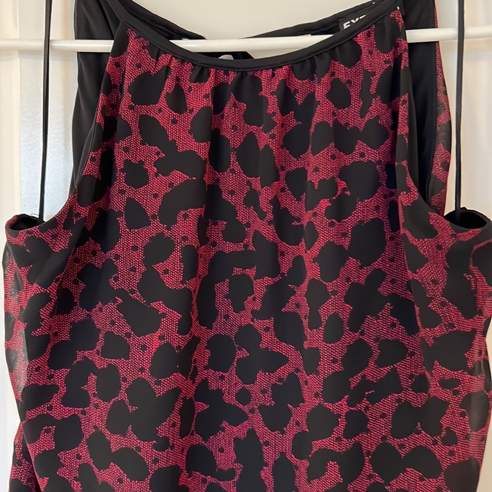 Express Black and Maroon Patterned Blouse S